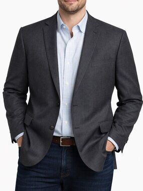 Ralph Lauren Blazer Wool Pinstripe Charcoal 2 Button Jacket Mens 50R